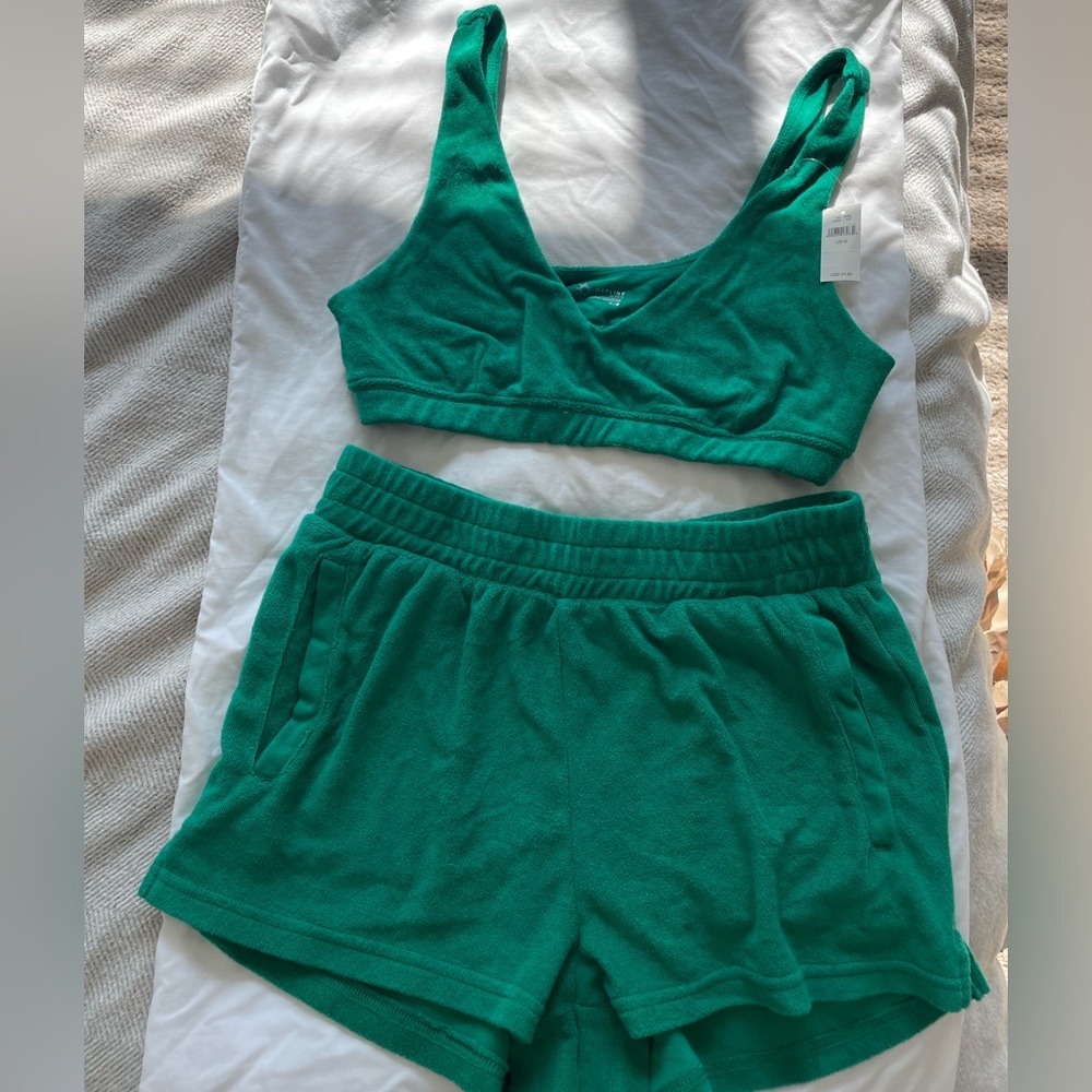 Aerie Terry Cloth Shorts and Top Set